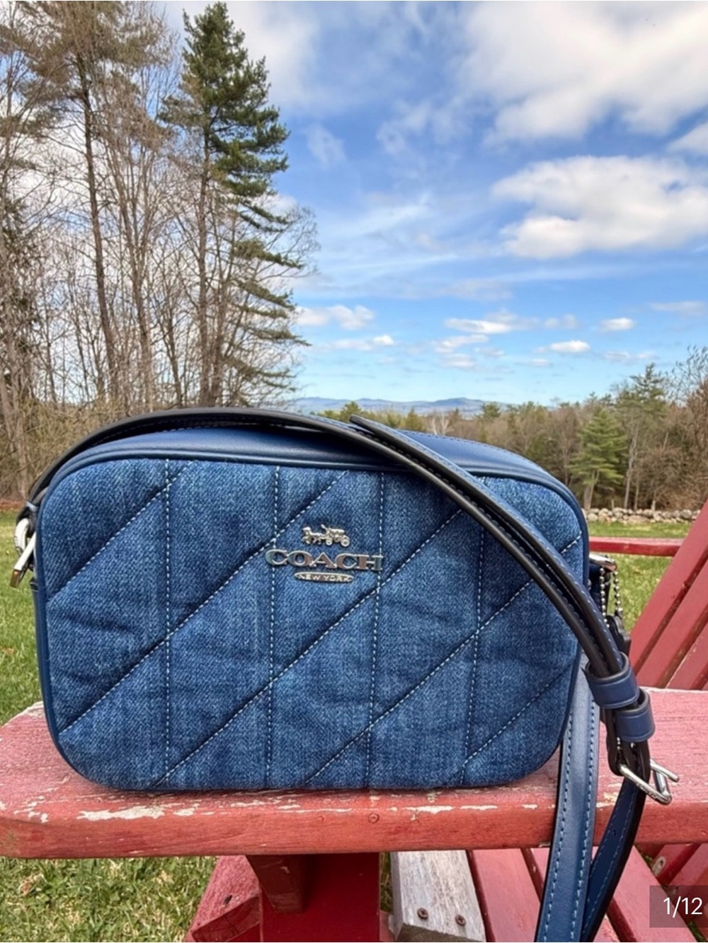 Coach Mini Jamie Quilted Denim Crossbody Bag